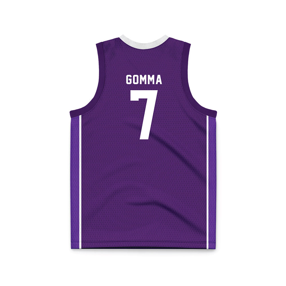 Weber - NCAA Men's Basketball : Malek Gomma - Purple Basketball Jersey-1