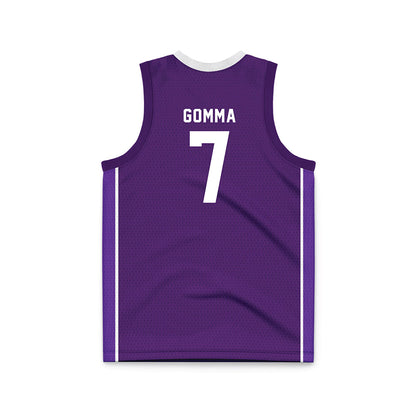 Weber - NCAA Men's Basketball : Malek Gomma - Purple Basketball Jersey-1