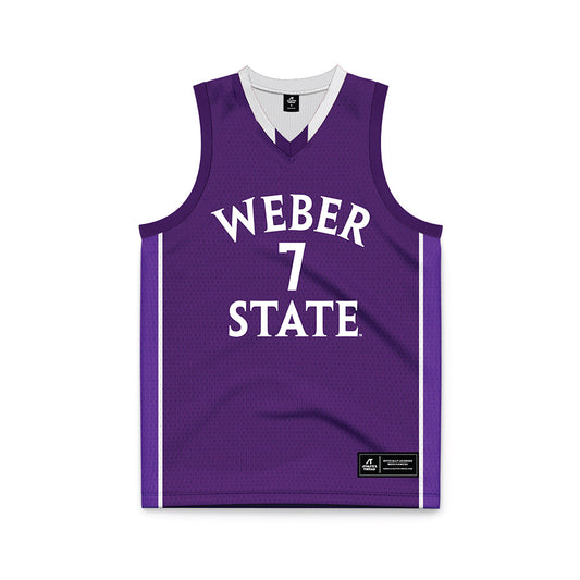 Weber - NCAA Men's Basketball : Malek Gomma - Purple Basketball Jersey-0