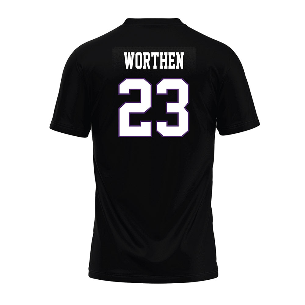 Weber - NCAA Football : Teni Worthen - Black Premium Football Jersey-1