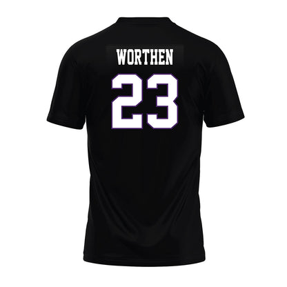 Weber - NCAA Football : Teni Worthen - Black Premium Football Jersey-1