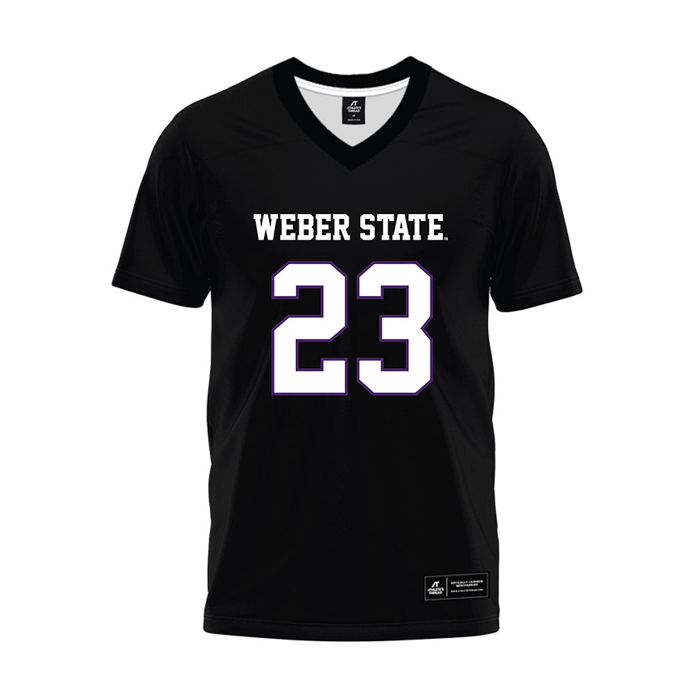 Weber - NCAA Football : Teni Worthen - Black Premium Football Jersey-0