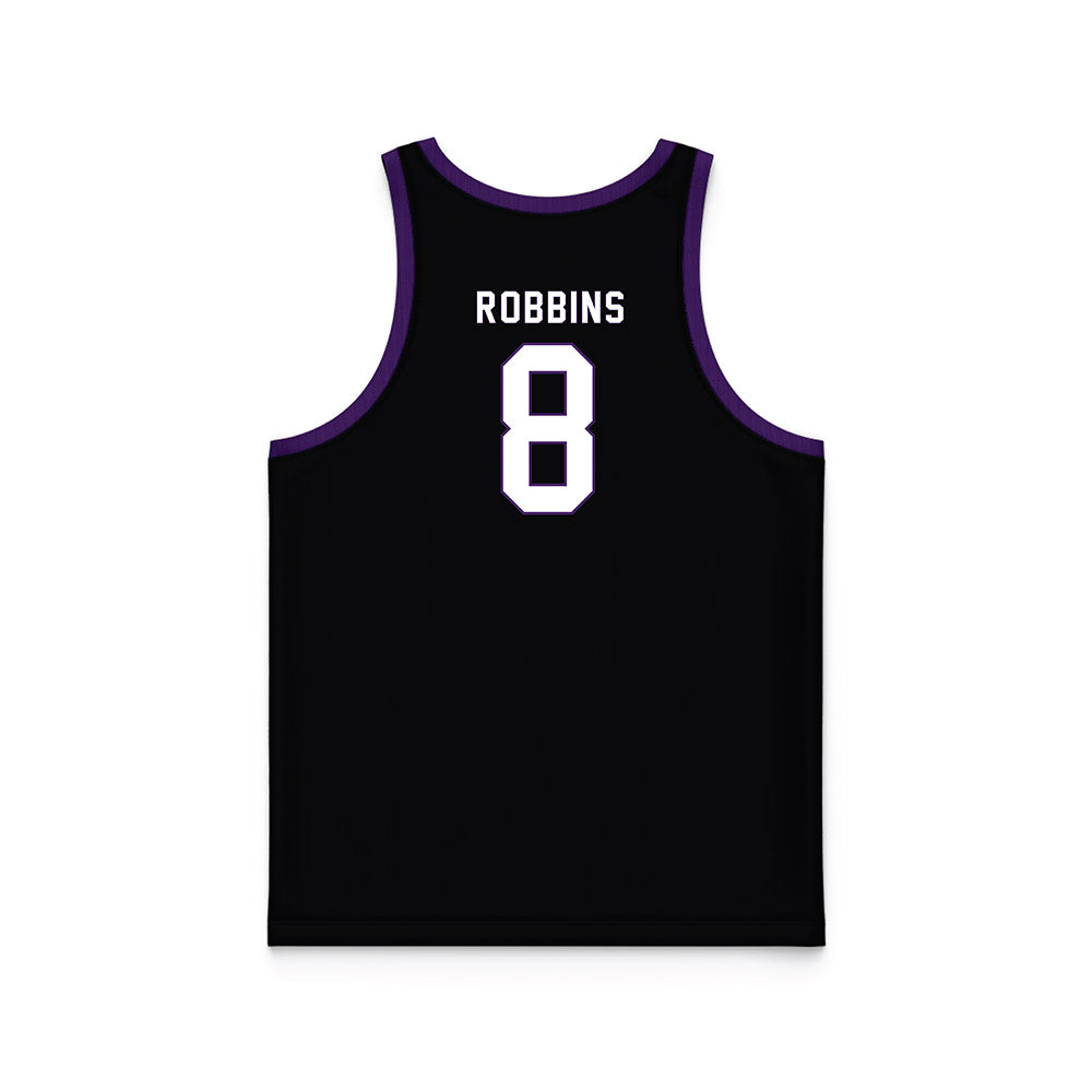 Weber - NCAA Women's Basketball : Hannah Robbins - Black Basketball Jersey-1