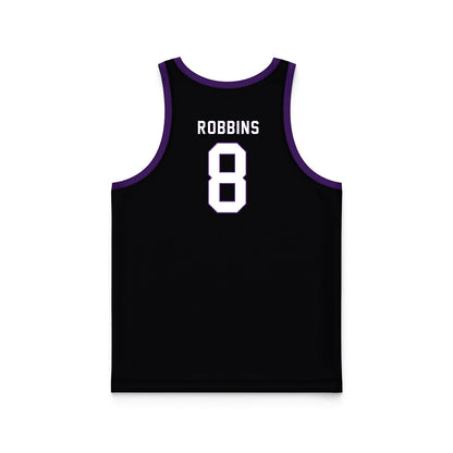 Weber - NCAA Women's Basketball : Hannah Robbins - Black Basketball Jersey-1