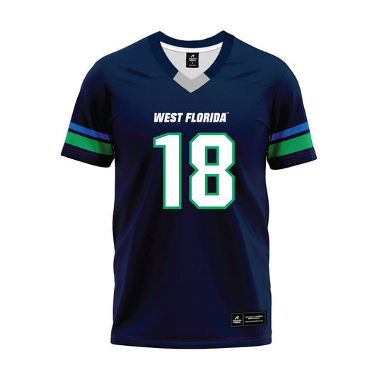 UWF - NCAA Football : Kaleb Ross - Navy Premium Football Jersey-0
