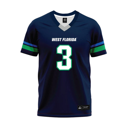UWF - NCAA Football : Bishop Riley - Navy Premium Football Jersey-0