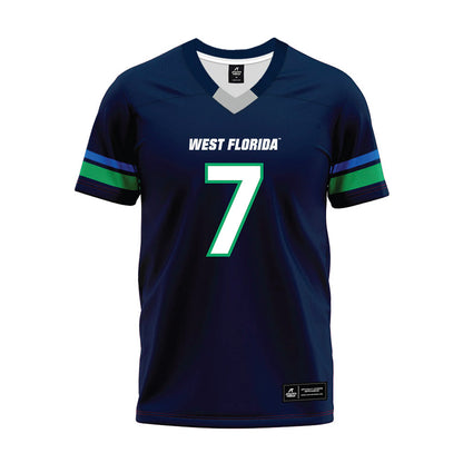 UWF - NCAA Football : Ty Conze - Navy Premium Football Jersey-0