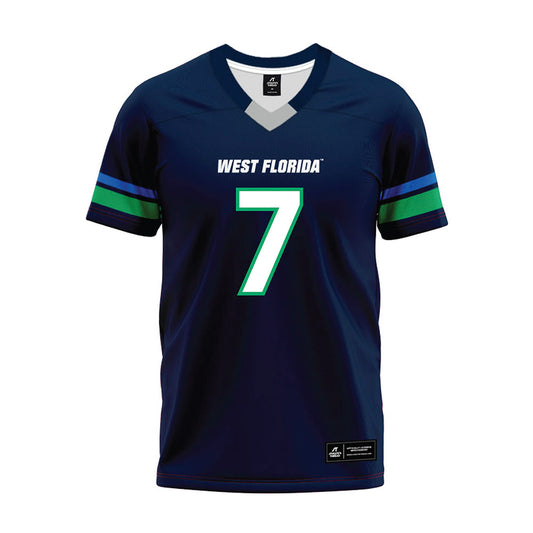 UWF - NCAA Football : Ty Conze - Navy Premium Football Jersey-0