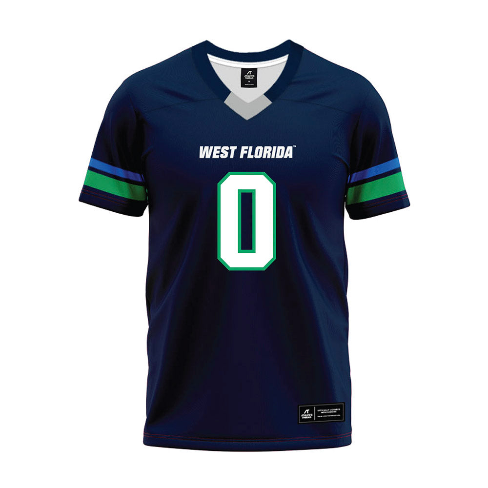 UWF - NCAA Football : Roderick Webb - Navy Premium Football Jersey-0