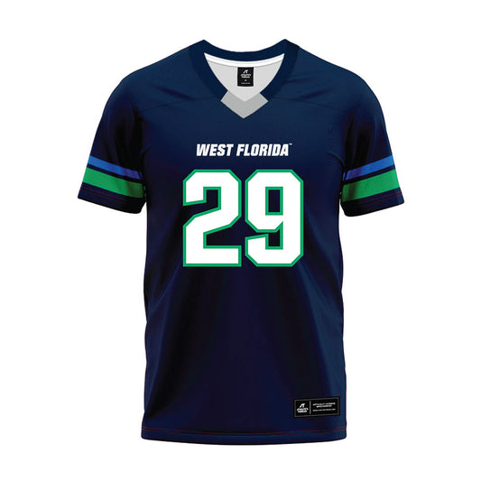 UWF - NCAA Football : David Law-Mortimer - Navy Premium Football Jersey-0