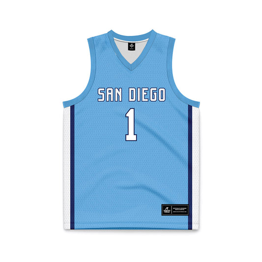 San Diego - NCAA Women's Basketball : Dresha Moore - Blue Basketball Jersey-0