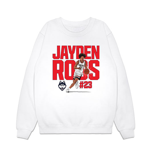 UConn - NCAA Men's Basketball : Jayden Ross - Caricature Premium Crewneck Sweatshirt-0