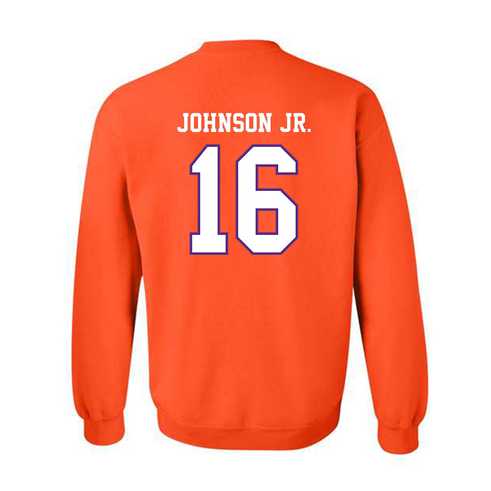 Clemson - NCAA Football : Chris Johnson Jr. - Replica Shersey Crewneck Sweatshirt-1