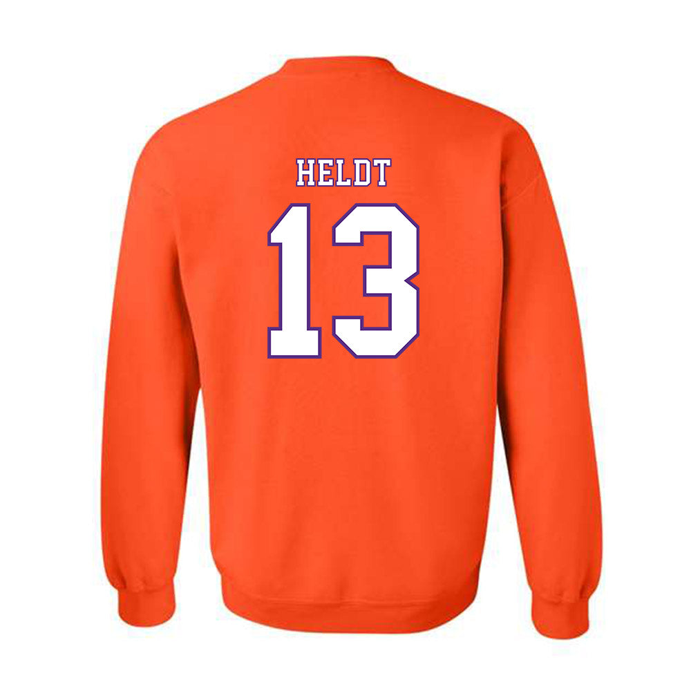 Clemson - NCAA Football : Will Heldt - Replica Shersey Crewneck Sweatshirt-1
