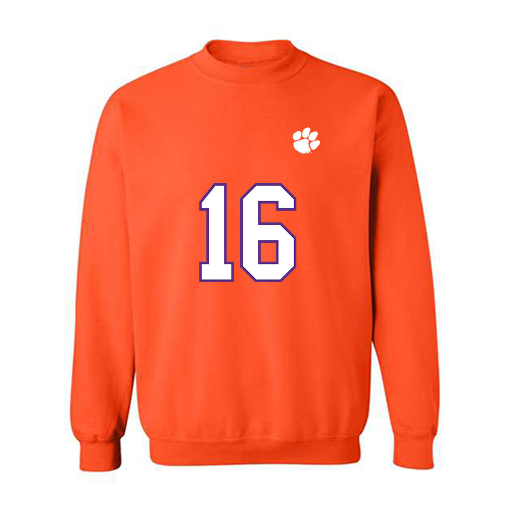 Clemson - NCAA Football : Chris Johnson Jr. - Replica Shersey Crewneck Sweatshirt-0