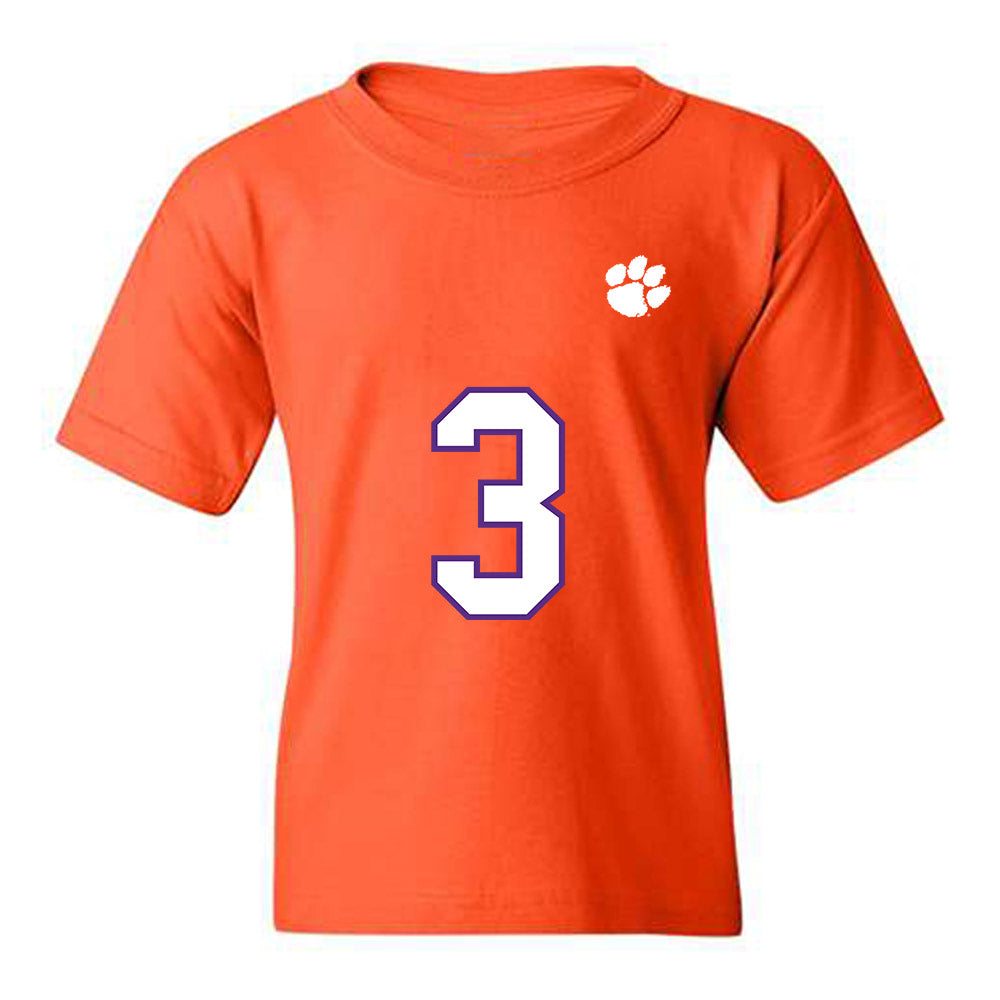 Clemson - NCAA Football : Elliot Washington II - Replica Shersey Youth T-Shirt-0