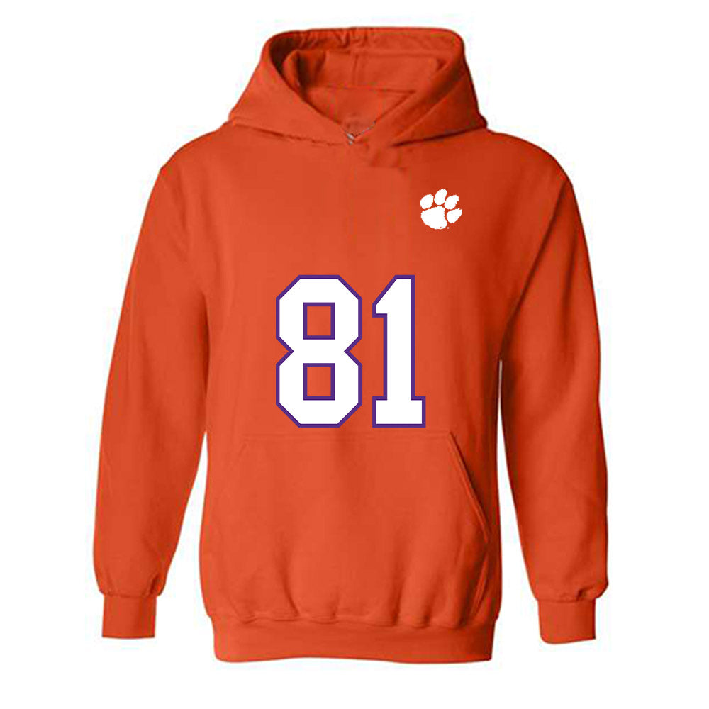 Clemson - NCAA Football : Nolan Hauser - Replica Shersey Hooded Sweatshirt-0