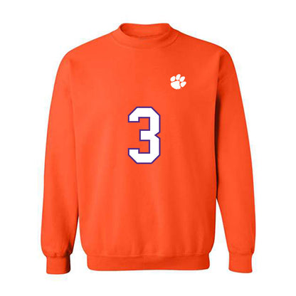 Clemson - NCAA Football : Elliot Washington II - Replica Shersey Crewneck Sweatshirt-0