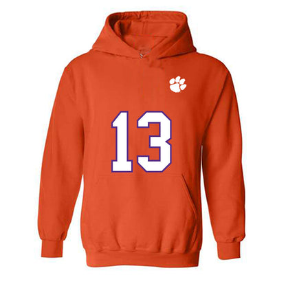 Clemson - NCAA Football : Will Heldt - Replica Shersey Hooded Sweatshirt-0