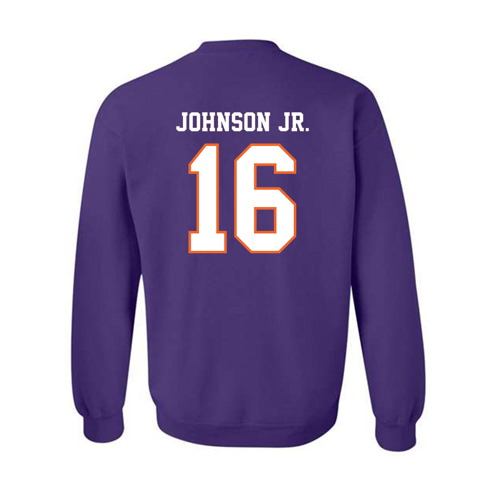 Clemson - NCAA Football : Chris Johnson Jr. - Replica Shersey Crewneck Sweatshirt-1