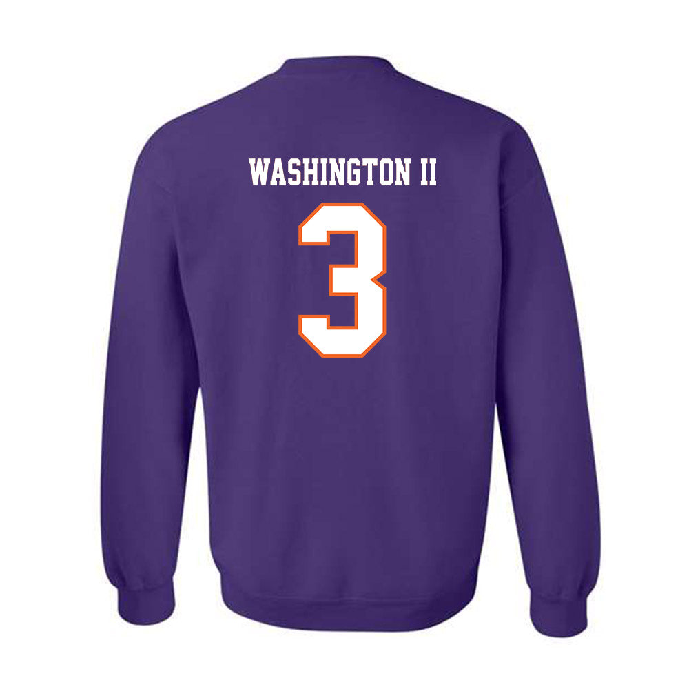 Clemson - NCAA Football : Elliot Washington II - Replica Shersey Crewneck Sweatshirt-1
