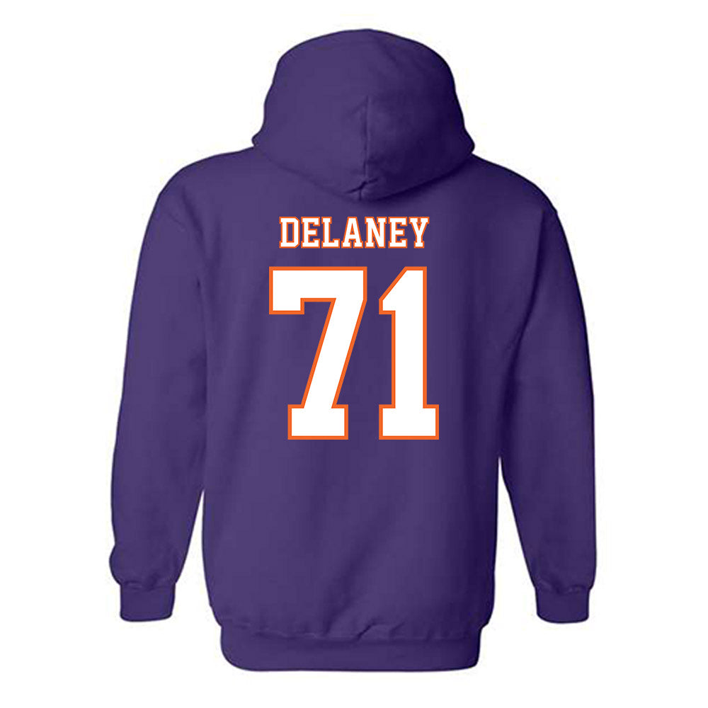 Clemson - NCAA Football : Leo Delaney - Replica Shersey Hooded Sweatshirt-1