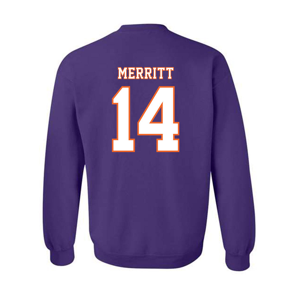 Clemson - NCAA Football : London Merritt - Replica Shersey Crewneck Sweatshirt-1