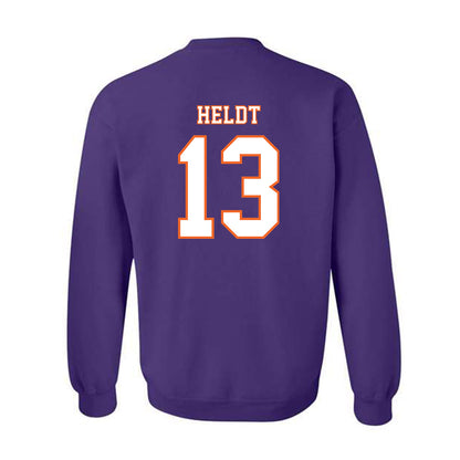Clemson - NCAA Football : Will Heldt - Replica Shersey Crewneck Sweatshirt-1