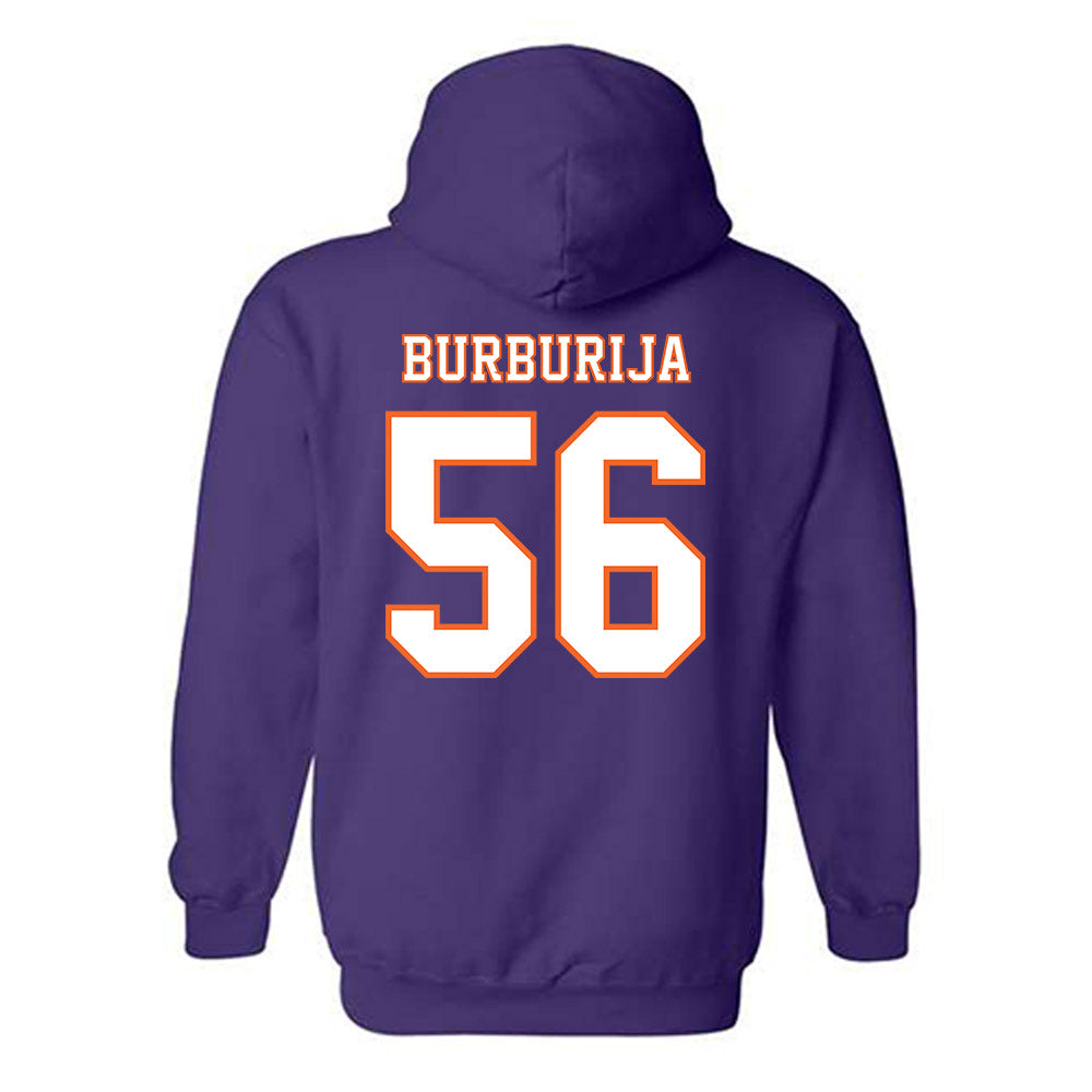 Clemson - NCAA Football : Andy Burburija - Replica Shersey Hooded Sweatshirt-1