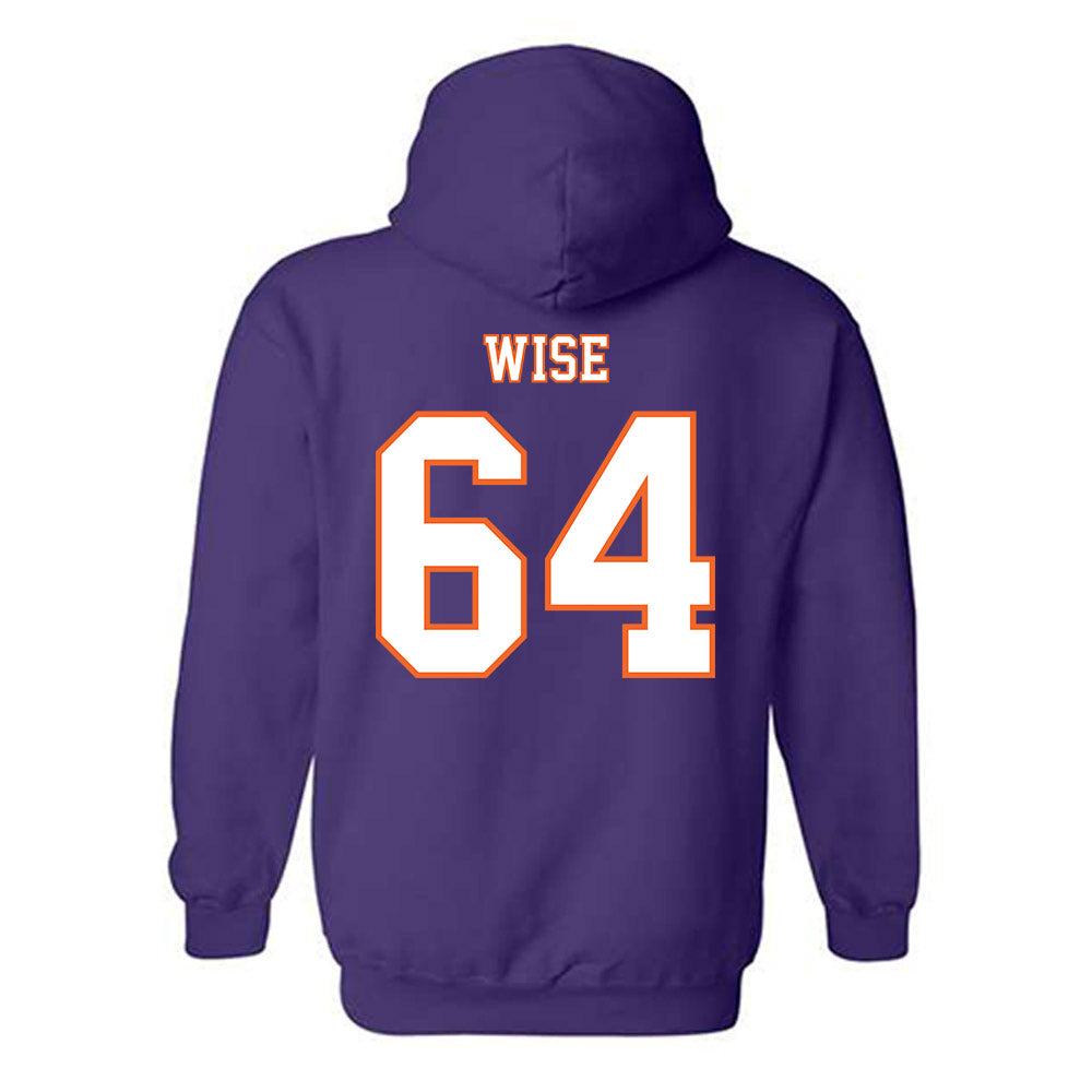Clemson - NCAA Football : Grant Wise - Replica Shersey Hooded Sweatshirt-1