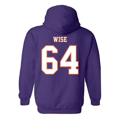 Clemson - NCAA Football : Grant Wise - Replica Shersey Hooded Sweatshirt-1