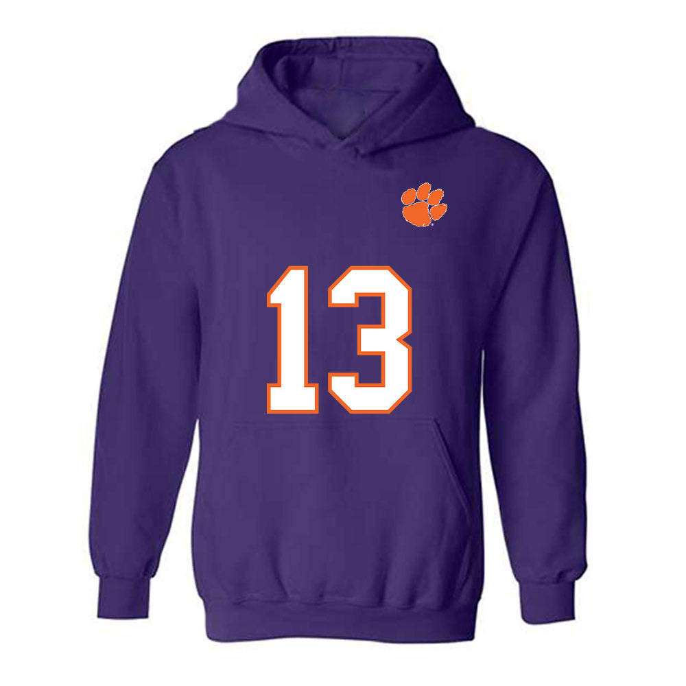 Clemson - NCAA Football : Connor Salmin - Replica Shersey Hooded Sweatshirt-0