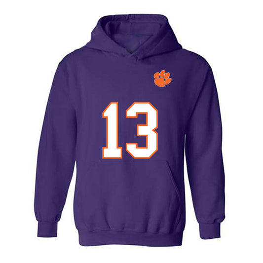 Clemson - NCAA Football : Connor Salmin - Replica Shersey Hooded Sweatshirt-0