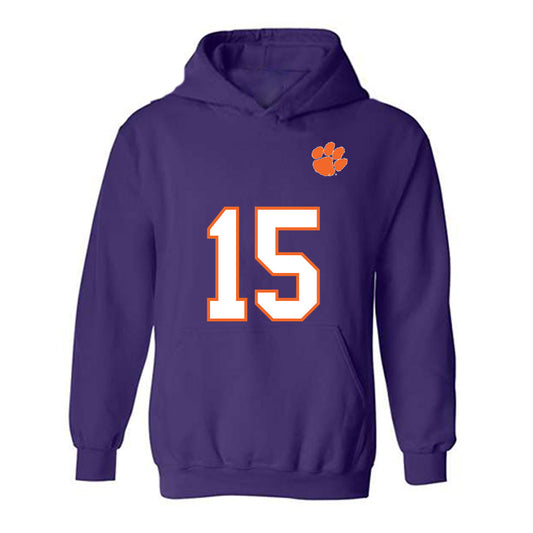 Clemson - NCAA Football : Jahiem Lawson - Replica Shersey Hooded Sweatshirt-0