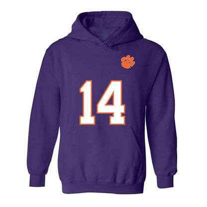 Clemson - NCAA Football : London Merritt - Replica Shersey Hooded Sweatshirt-0