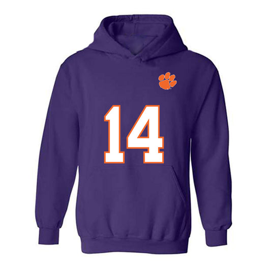 Clemson - NCAA Football : London Merritt - Replica Shersey Hooded Sweatshirt-0