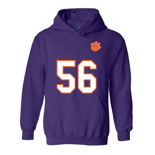 Clemson - NCAA Football : Andy Burburija - Replica Shersey Hooded Sweatshirt-0