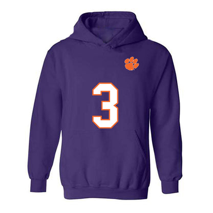 Clemson - NCAA Football : Elliot Washington II - Replica Shersey Hooded Sweatshirt-0