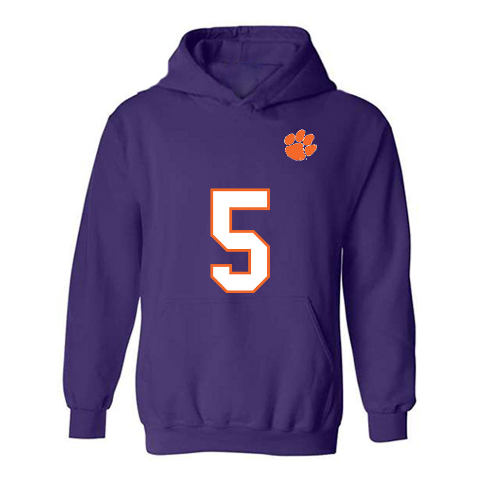 Clemson - NCAA Football : Brock Bradley - Replica Shersey Hooded Sweatshirt-0