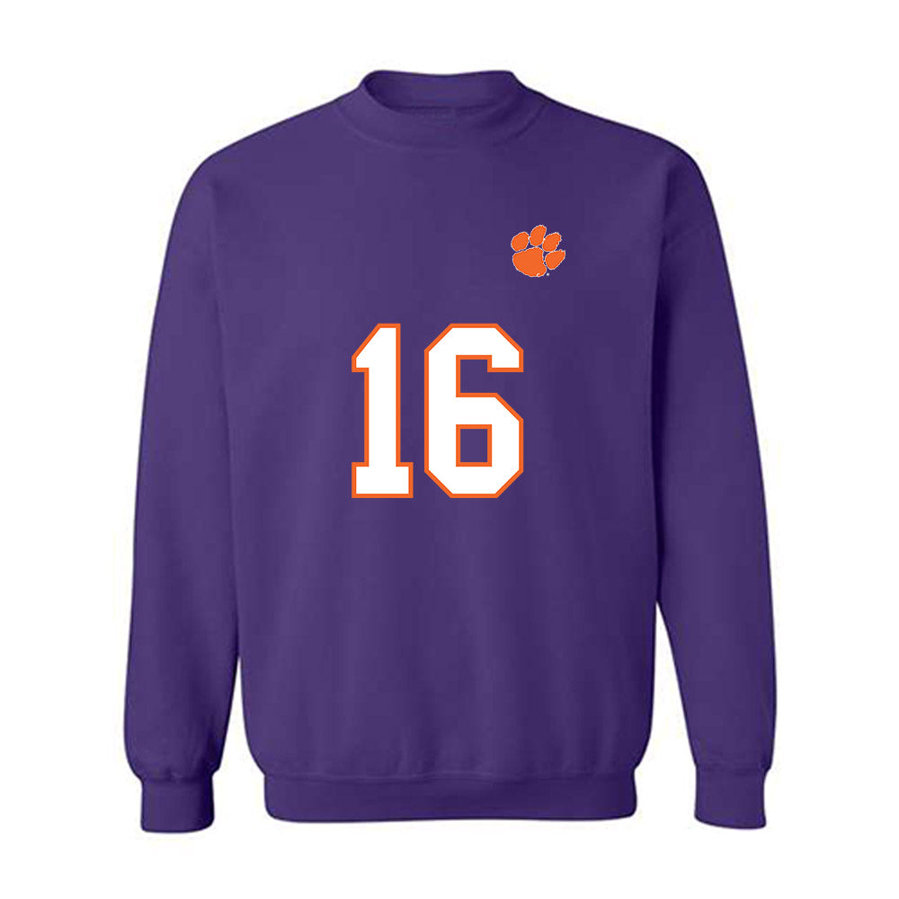Clemson - NCAA Football : Chris Johnson Jr. - Replica Shersey Crewneck Sweatshirt-0