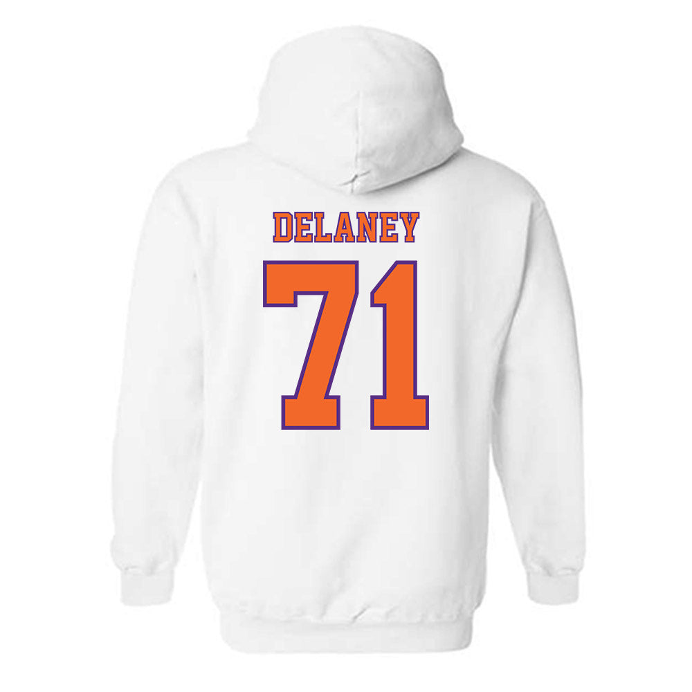 Clemson - NCAA Football : Leo Delaney - Replica Shersey Hooded Sweatshirt-1