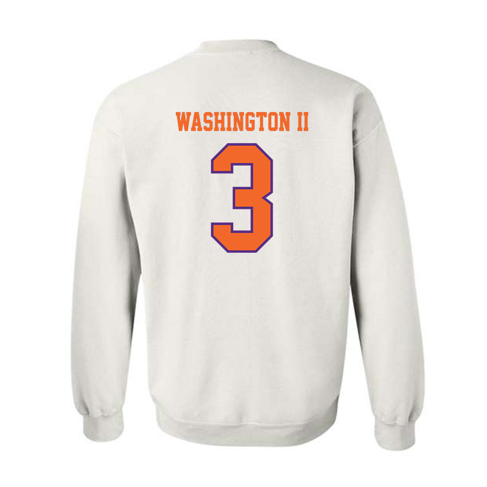 Clemson - NCAA Football : Elliot Washington II - Replica Shersey Crewneck Sweatshirt-1