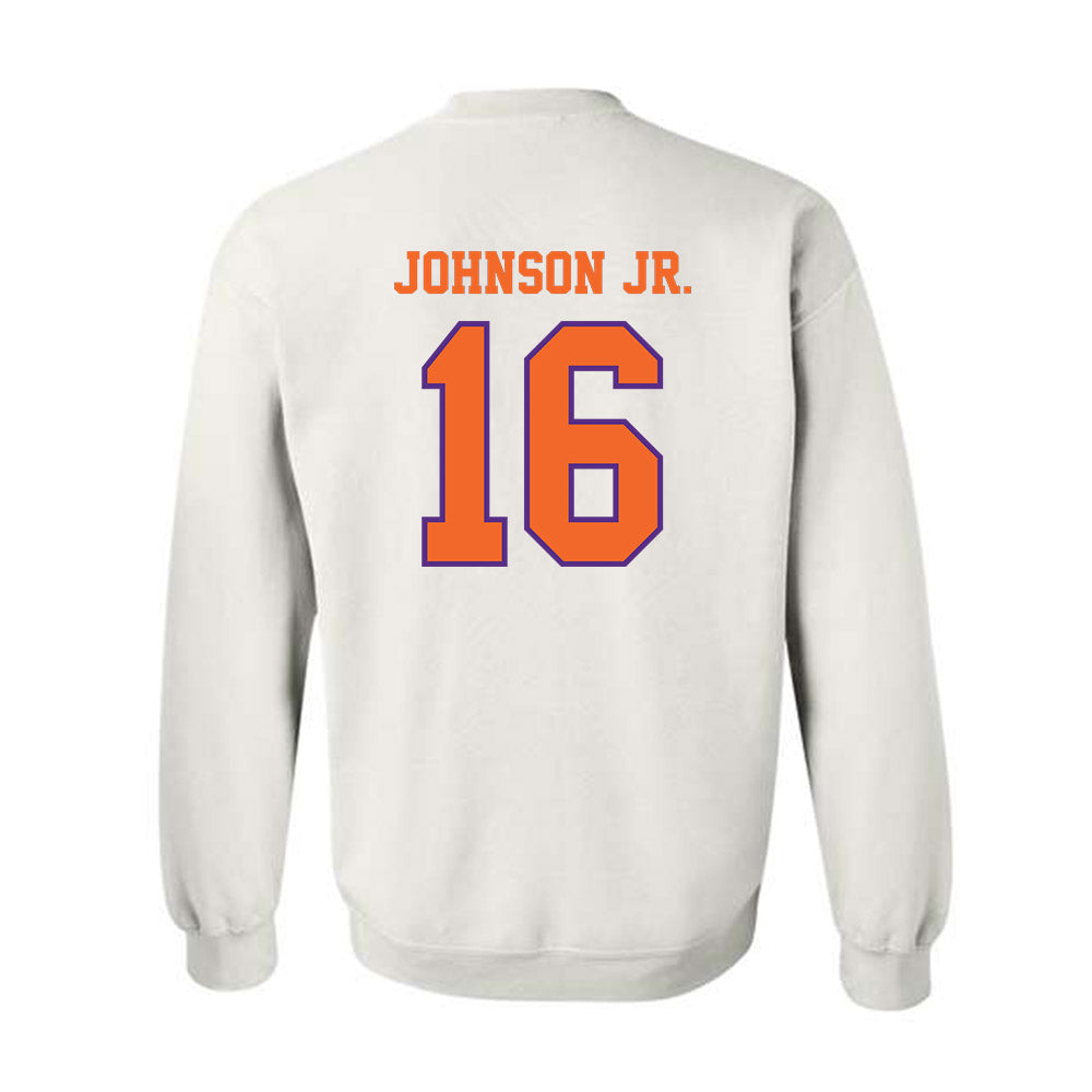 Clemson - NCAA Football : Chris Johnson Jr. - Replica Shersey Crewneck Sweatshirt-1