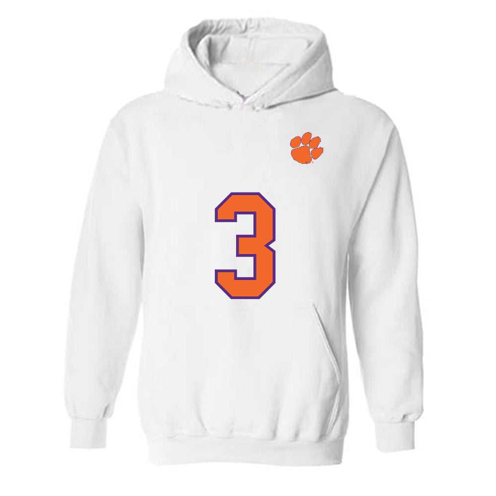 Clemson - NCAA Football : Elliot Washington II - Replica Shersey Hooded Sweatshirt-0