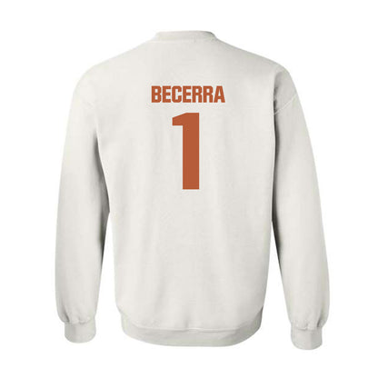Texas - NCAA Baseball : Temo Becerra - Classic Shersey Crewneck Sweatshirt-1