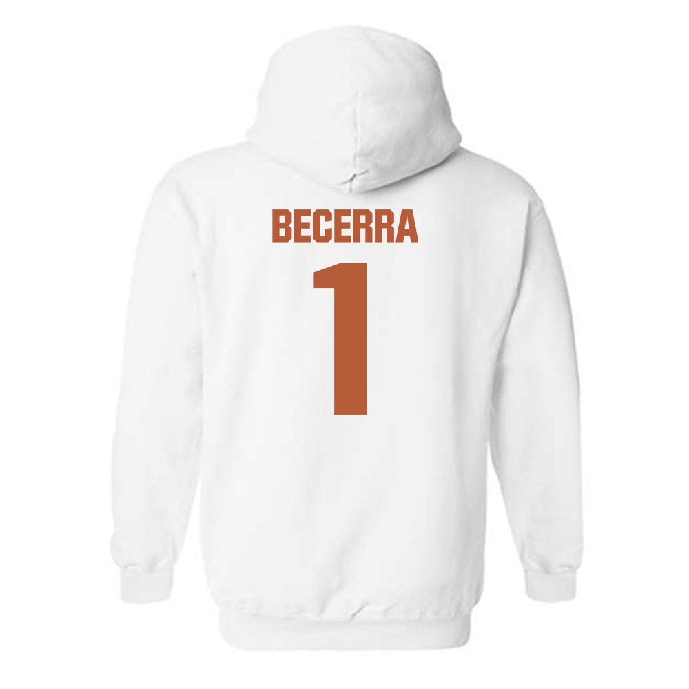 Texas - NCAA Baseball : Temo Becerra - Classic Shersey Hooded Sweatshirt-1