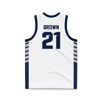 Samford - NCAA Men's Basketball : Corey Brown - 2024 White Basketball Jersey-1