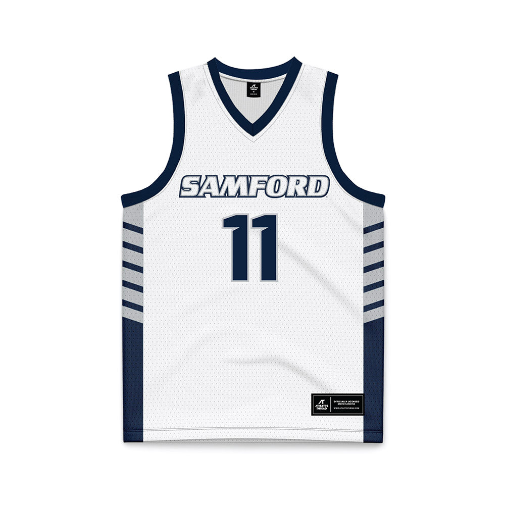 Samford - NCAA Men's Basketball : Cooper Davenport - 2024 White Basketball Jersey-0