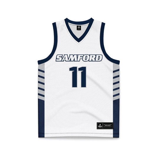 Samford - NCAA Men's Basketball : Cooper Davenport - 2024 White Basketball Jersey-0