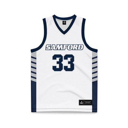 Samford - NCAA Men's Basketball : Zach Lamey - 2024 White Basketball Jersey-0
